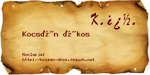 Kocsán Ákos névjegykártya